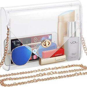 Clear Purse for Women, Clear Bag Stadium Approved, See Through Clear Handbag for